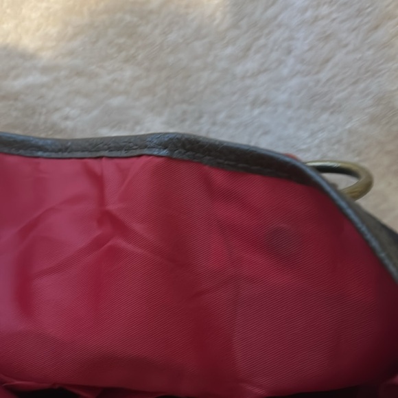 Zebra animal print purse with red leather straps tote bag - Picture 5 of 7